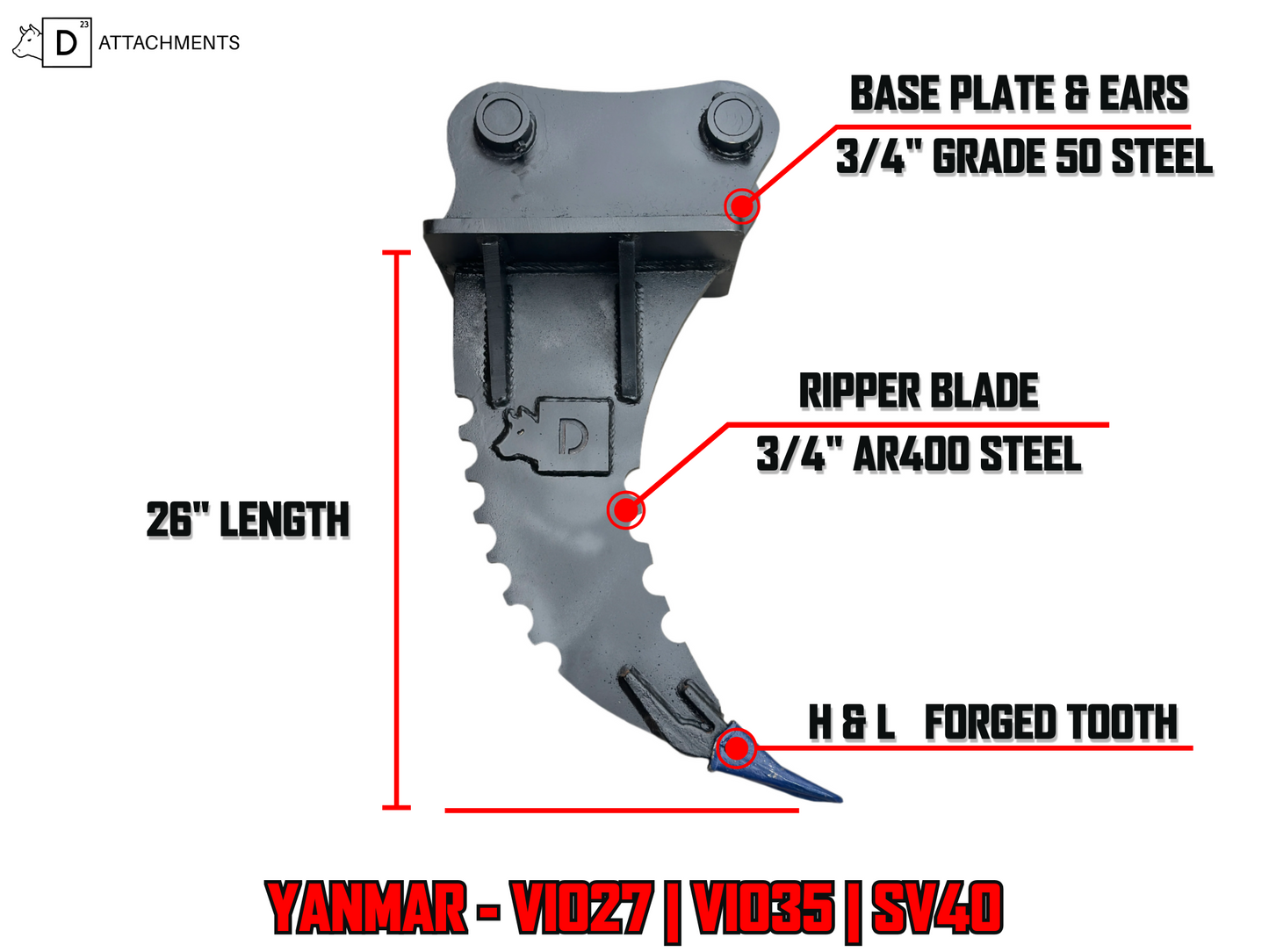 Yanmar Root Ripper/Frost Ripper - VIO27 | VIO35 | SV40