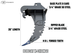 Root Ripper for Bobcat Excavator | Fits - X-Change Quick Attach Coupler E Series models-3