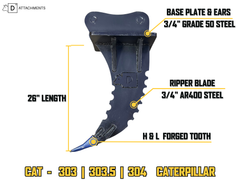 Root Ripper for CAT Excavator | Fits -  304, 303, 303.5 Caterpillar-2
