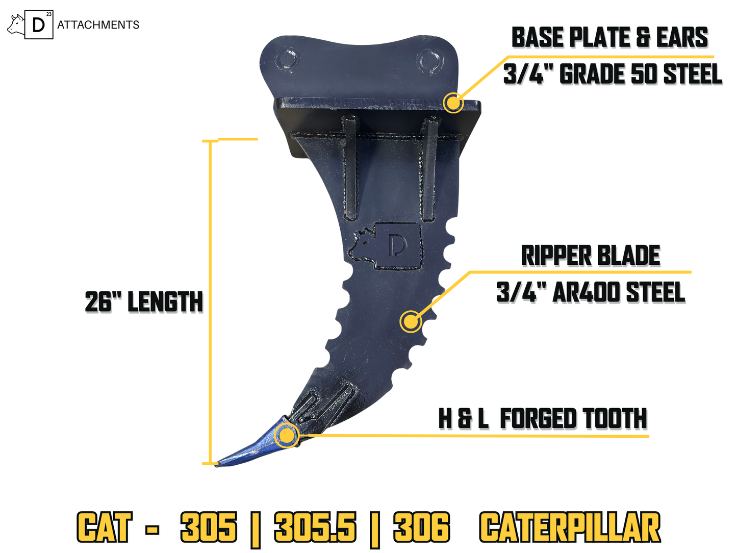 Root Ripper for CAT Excavator | Fits - 305, 305.5, 306 Caterpillar