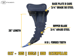 Root Ripper for CAT Excavator | Fits - 305, 305.5, 306 Caterpillar-3