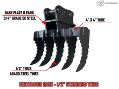 Bobcat Excavator Land Clearing Rake-2