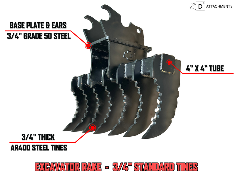 Bobcat Excavator Land Clearing Rake-3