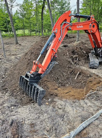 Excavator Land Clearing Rake - 3/4