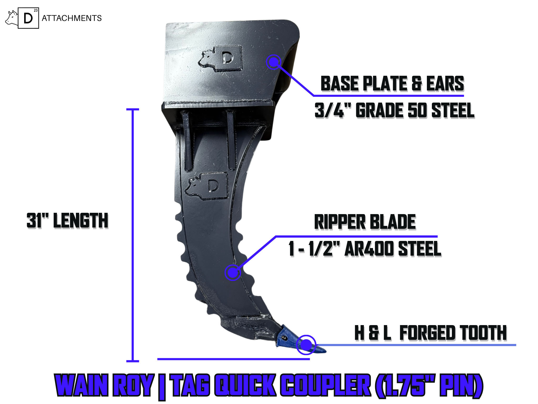 Heavy Duty Excavator Root Ripper/Frost Ripper - (6- 10 Ton Machines)-14