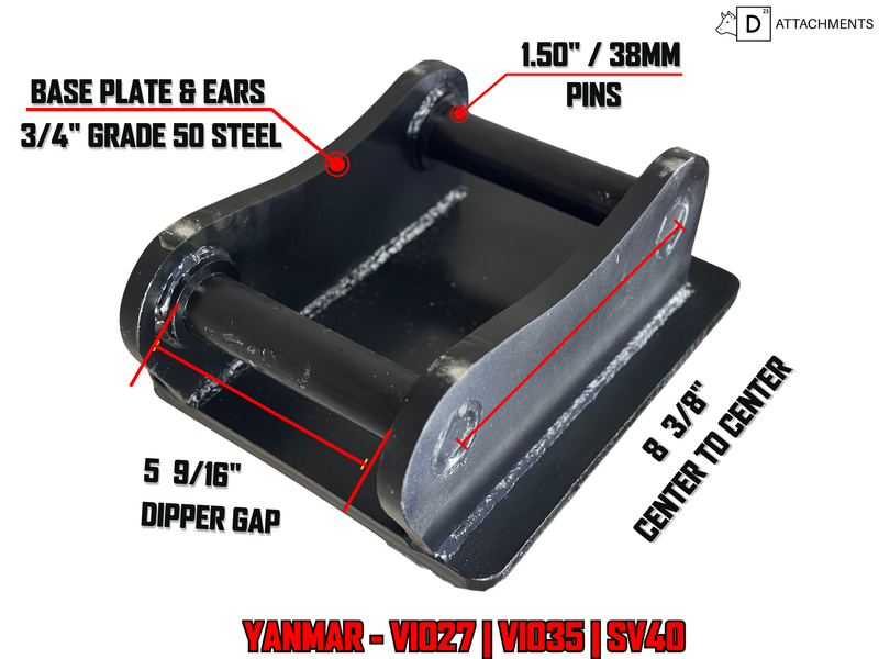 Root Ripper for Yanmar Excavator | Fits - VIO25, VIO27, VIO35, SV40-5